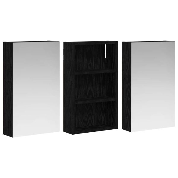 Комплект шкафове за баня с рафт с врата 3 pcs 90 x 10,5 x 50 см