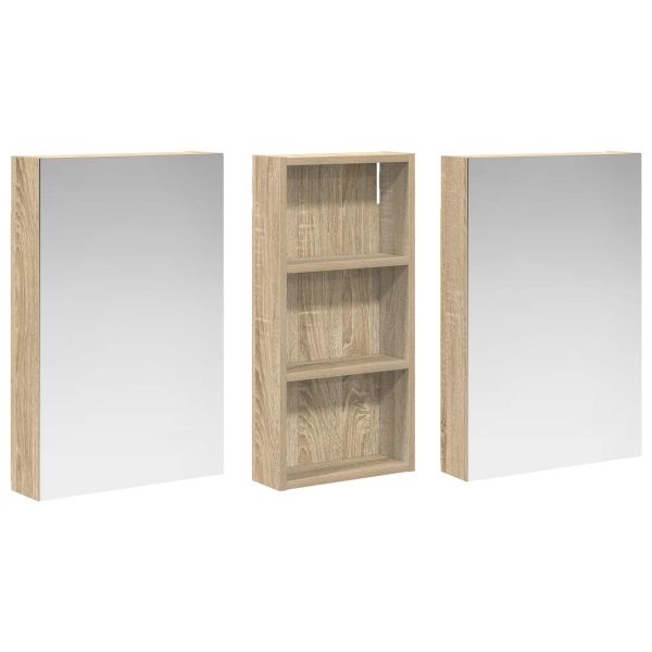 Комплект шкафове за баня с рафт 3 pcs 110 x 10,5 x 60,5 см