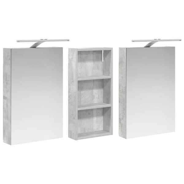 Комплект шкафове за баня с рафт 3 pcs 110 x 10,5 x 60,5 см