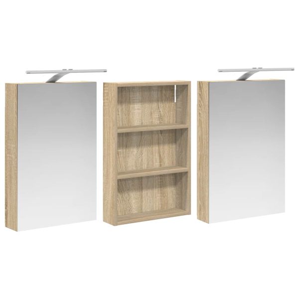 Комплект шкафове за баня с рафт 3 pcs 120 x 10,5 x 60,5 см