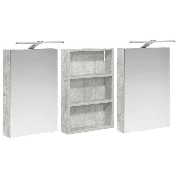 Комплект шкафове за баня с рафт 3 pcs 120 x 10,5 x 60,5 см