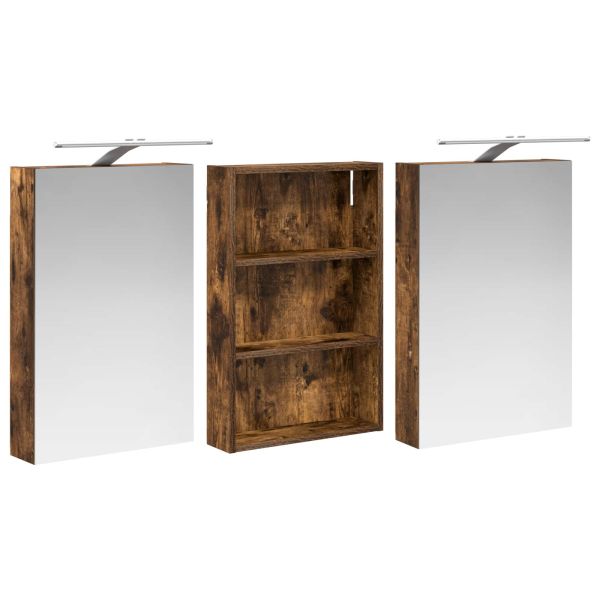 Комплект шкафове за баня с рафт 3 pcs 120 x 10,5 x 60,5 см