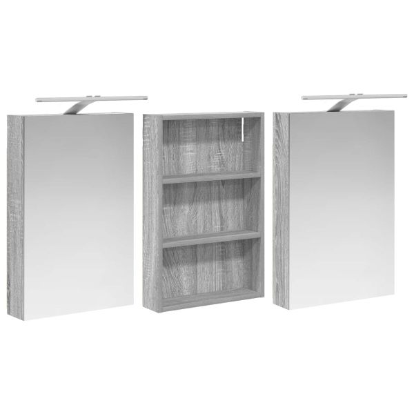 Комплект шкафове за баня с рафт 3 pcs 120 x 10,5 x 60,5 см