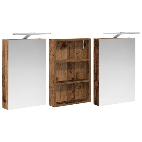 Комплект шкафове за баня с рафт 3 pcs 120 x 10,5 x 60,5 см