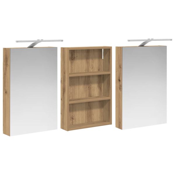 Комплект шкафове за баня с рафт 3 pcs 120 x 10,5 x 60,5 см