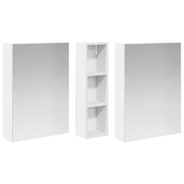 Комплект шкафове за баня с рафт 3 pcs 120 x 14,5 x 70 см