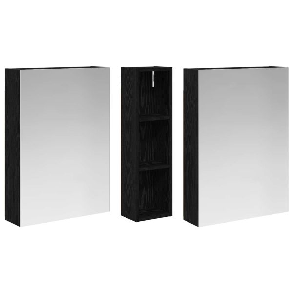 Комплект шкафове за баня с рафт 3 pcs 120 x 14,5 x 70 см