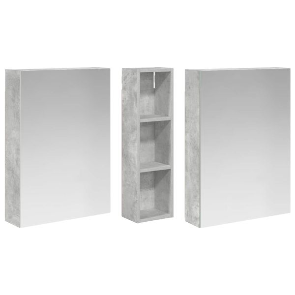 Комплект шкафове за баня с рафт 3 pcs 120 x 14,5 x 70 см