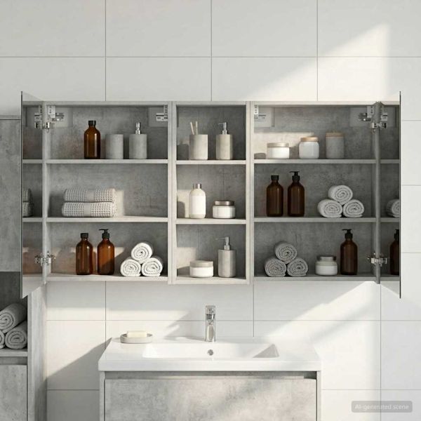 Комплект шкафове за баня с рафт 3 pcs 130 x 14,5 x 70 см