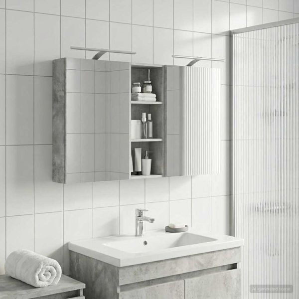 Комплект шкафове за баня с рафт 3 pcs 130 x 14,5 x 70 см