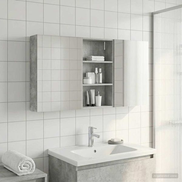 Комплект шкафове за баня с рафт 3 pcs 140 x 14,5 x 70 см