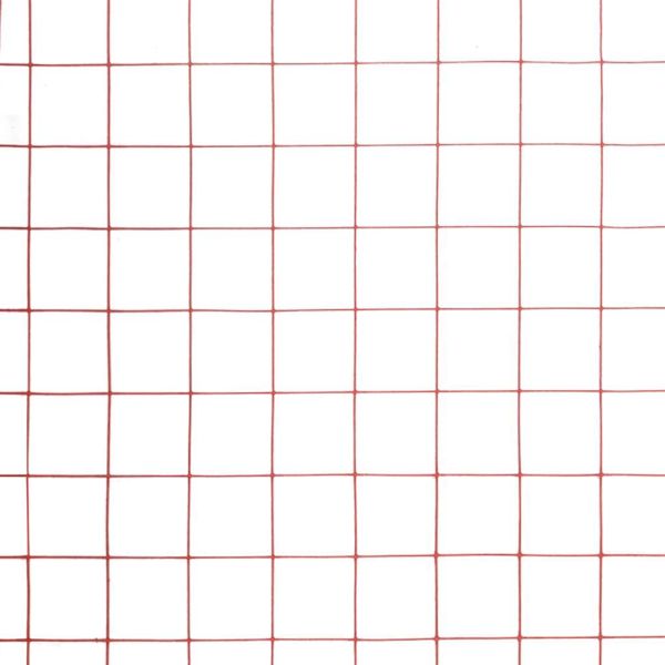 Кокошкарска мрежа, стомана с PVC покритие, 10x1 м, червена