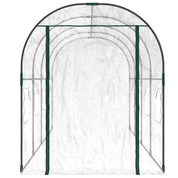 Прозрачна оранжерия 160x400x190 см PVC и стомана с прахова боя