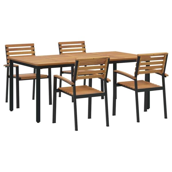 Комплект за хранене в градината 5 pcs Черно