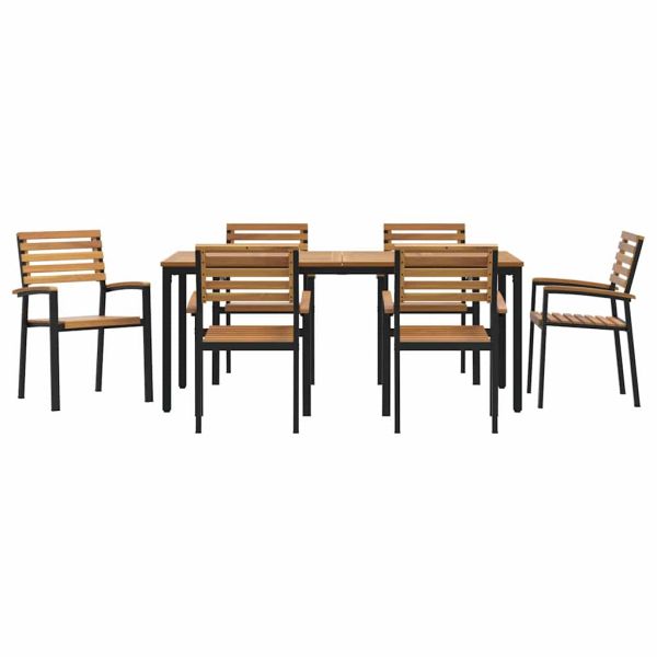 Комплект за хранене в градината 7 pcs Черно