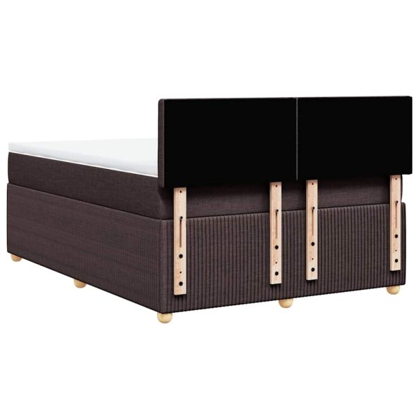 Боксспринг легло с матрак, тъмнокафяво, 140x200 см, плат
