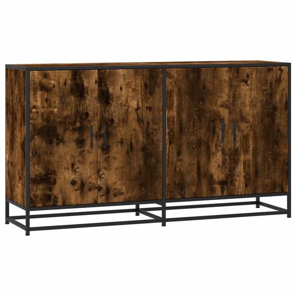 Бюфет опушен дъб 134x35x76 см инженерно дърво