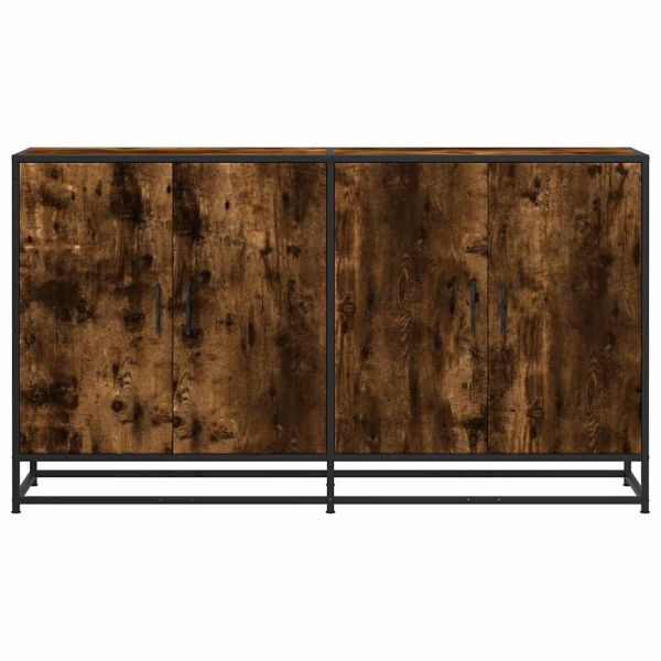 Бюфет опушен дъб 134x35x76 см инженерно дърво