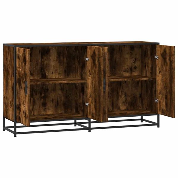 Бюфет опушен дъб 134x35x76 см инженерно дърво