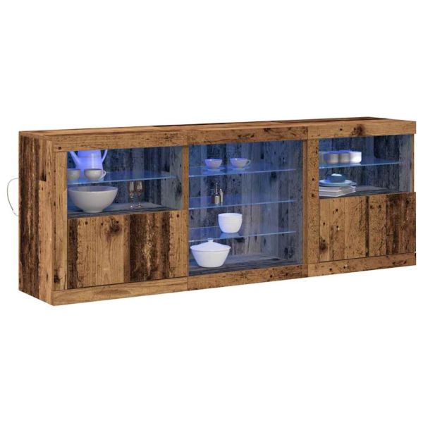 LED конзолна маса Старо дърво 181,5 x 37 x 67 см