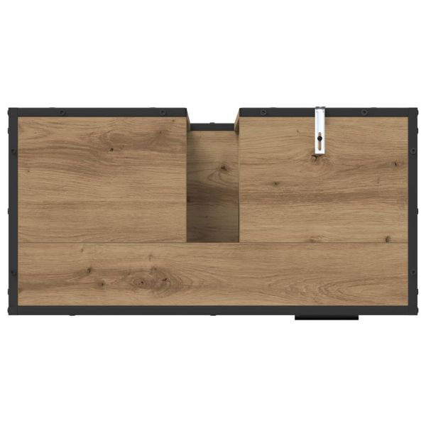 Комплект мебели за баня с чекмедже 2 pcs Дъб Инженерно дърво