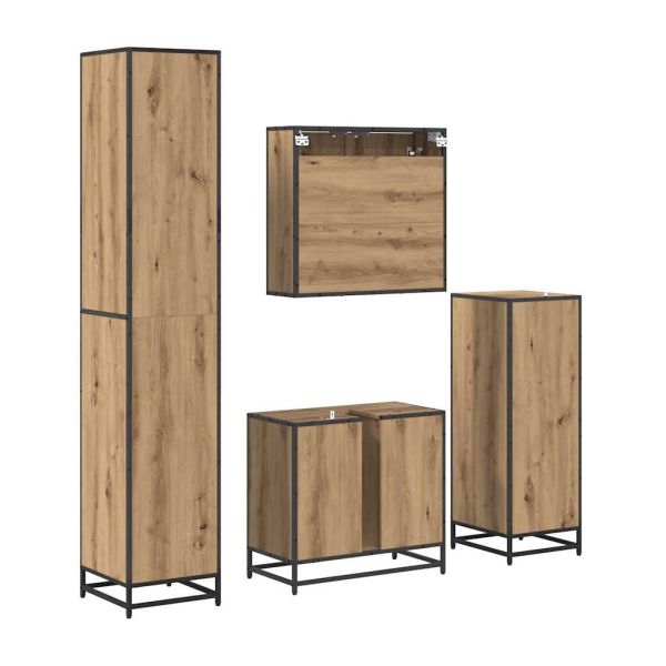 Комплект мебели за баня с чекмедже 4 pcs Дъб Инженерно дърво