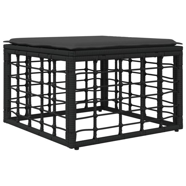 Комплект дивани за открито 11 pcs Черно и тъмно сиво Полиестер