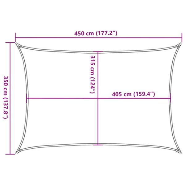 Платно-сенник 160 г/м² правоъгълно светлосиво 3,5x4,5 м HDPE