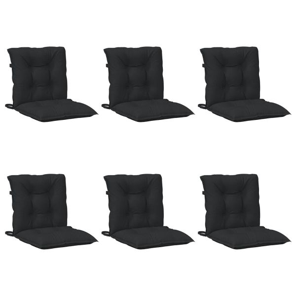 Комплект възглавници за нискокачествен стол 6 pcs Меланж Черен