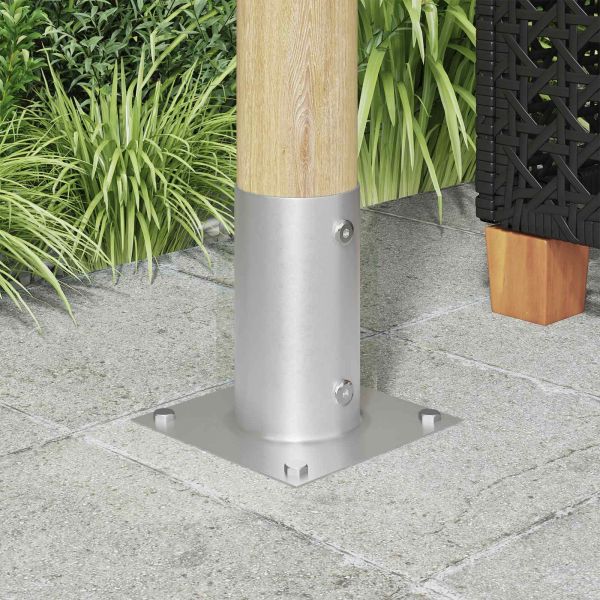 Кръгъл наземен анкер 4 pcs Сребристо 15 x 15 x 15 см Метал