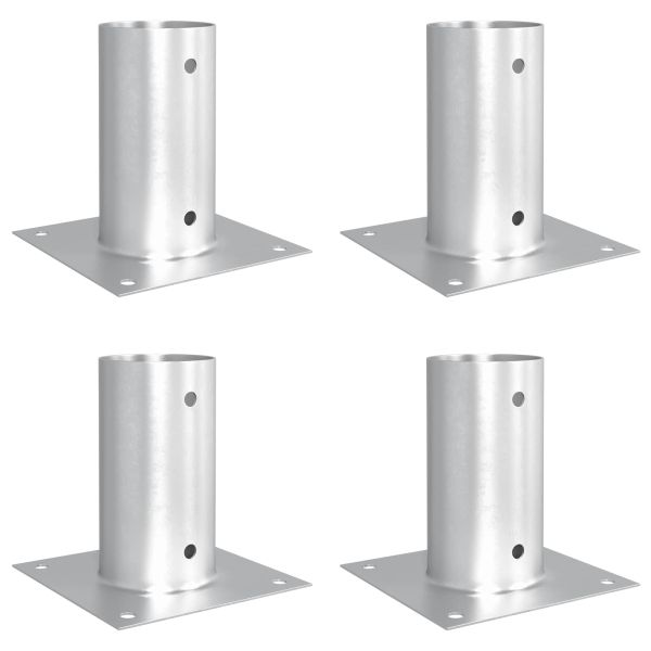 Кръгъл наземен анкер 4 pcs Сребристо 15 x 15 x 15 см Метал