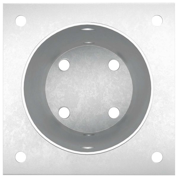 Кръгъл наземен анкер 4 pcs Сребристо 15 x 15 x 15 см Метал