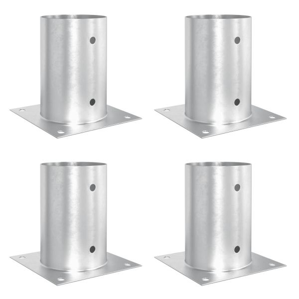 Кръгъл наземен анкер 4 pcs Сребристо 15 x 15 x 15 см Метал