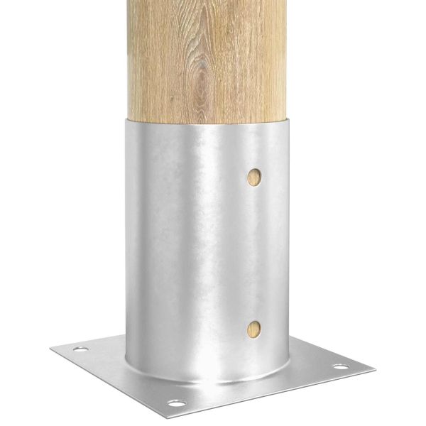 Кръгъл наземен анкер 4 pcs Сребристо 15 x 15 x 15 см Метал