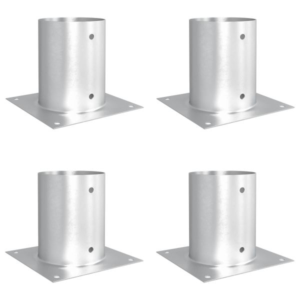 Кръгъл наземен анкер 4 pcs Сребристо 18 x 18 x 15 см Метал