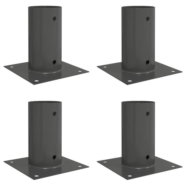 Кръгъл наземен анкер 4 pcs Антрацит 15 x 15 x 15 см Метал