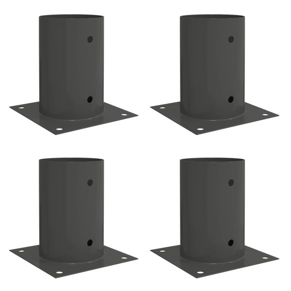Кръгъл наземен анкер 4 pcs Антрацит 15 x 15 x 15 см Метал