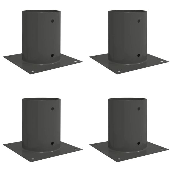 Кръгъл наземен анкер 4 pcs Антрацит 18 x 18 x 15 см Метал