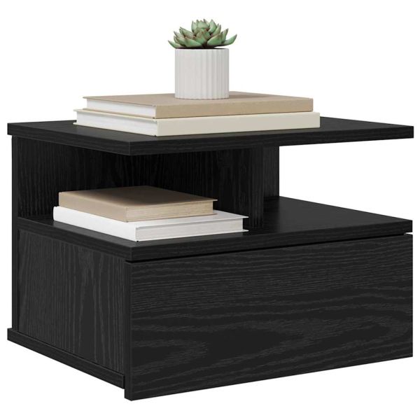 Плаваща нощно шкафче 2 pcs Черния дъб 40 x 31 x 28 см