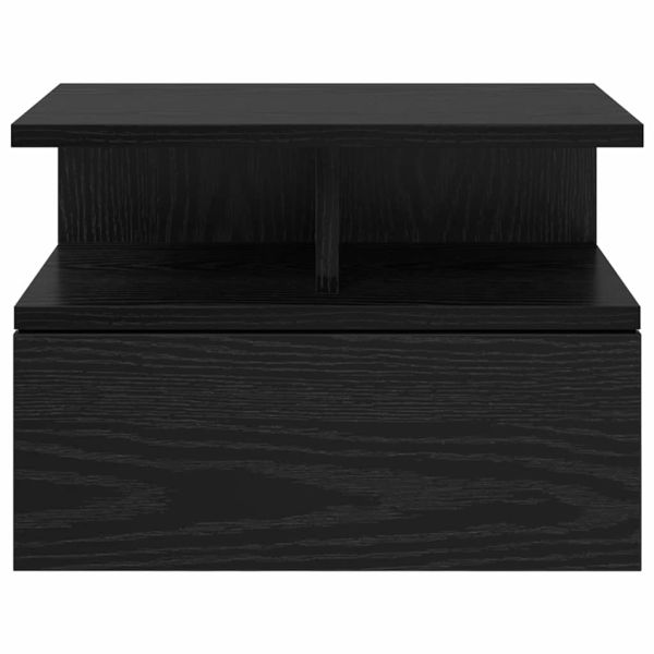 Плаваща нощно шкафче 2 pcs Черния дъб 40 x 31 x 28 см