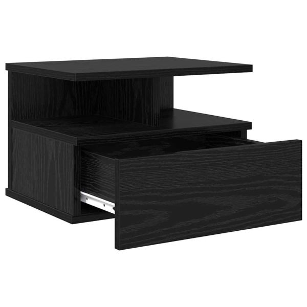 Плаваща нощно шкафче 2 pcs Черния дъб 40 x 31 x 28 см