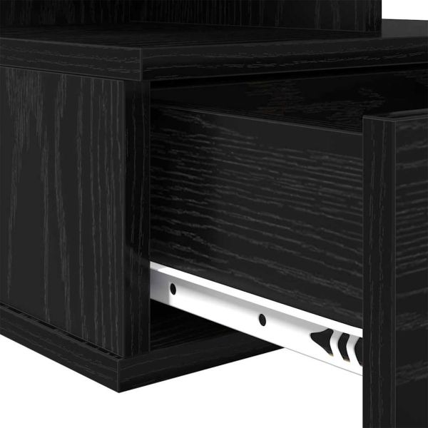 Плаваща нощно шкафче 2 pcs Черния дъб 40 x 31 x 28 см