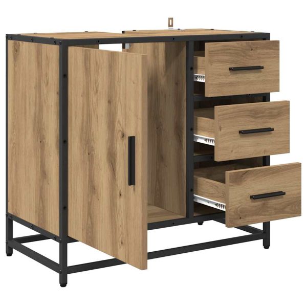 Шкаф за баня с чекмедже Дъб 65 x 33 x 60 см Инженерно дърво