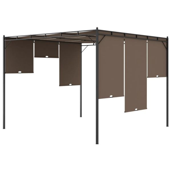 Градинска шатра със странична завеса, 3x3x2,25 м, таупе