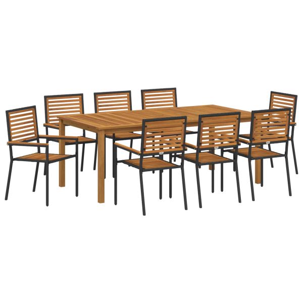 Комплект за хранене в градината 9 pcs Черно