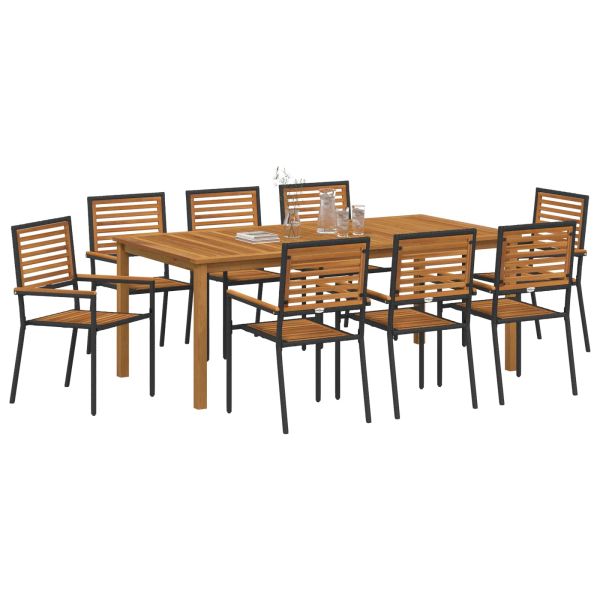Комплект за хранене в градината 9 pcs Черно