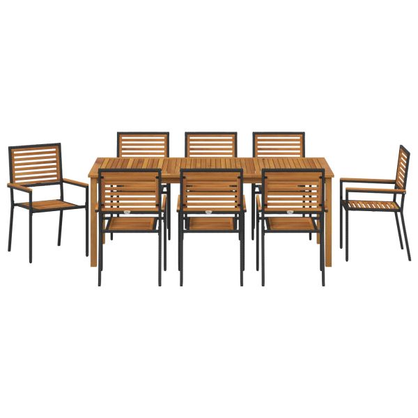 Комплект за хранене в градината 9 pcs Черно