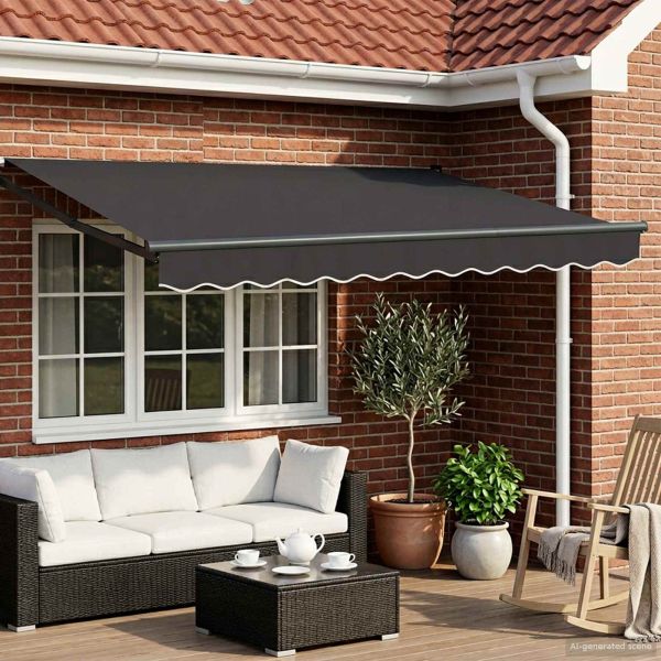 Ръчен изтеглящ сенник с LED светлини Антрацит 3 x 2 m