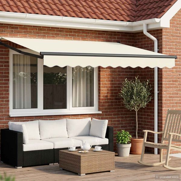 Ръчен изтеглящ сенник с LED светлини 3,5 x 2 m