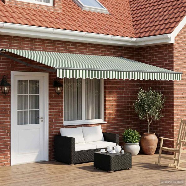 Ръчен изтеглящ сенник с LED светлини 4 x 2 m